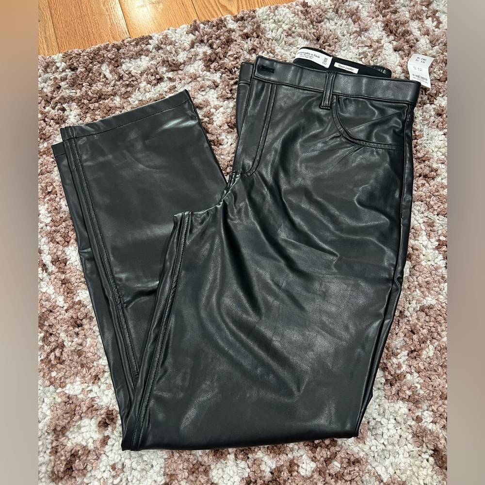 Abercrombie Black Faux Leather Pants